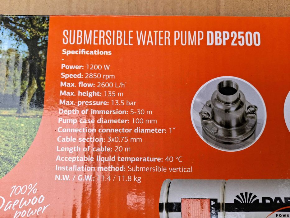 Дълбочинна помпа 1200 W DAEWOO DBP2500