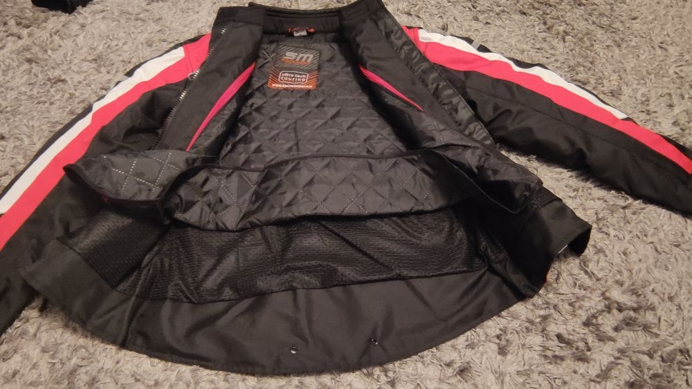 Geaca moto textil SM Lady Ana Red-White-Black marimi S, M, L, XL Noua!