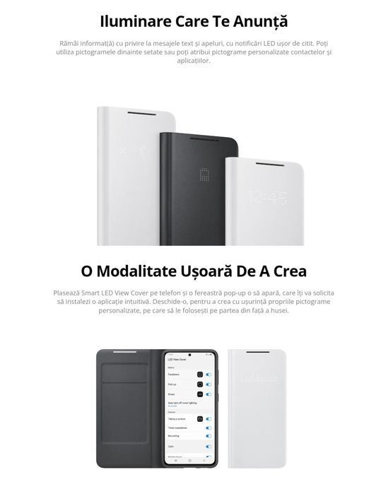 Husa flip activa originala Samsung Smart Led View Cover S21 Plus S21+