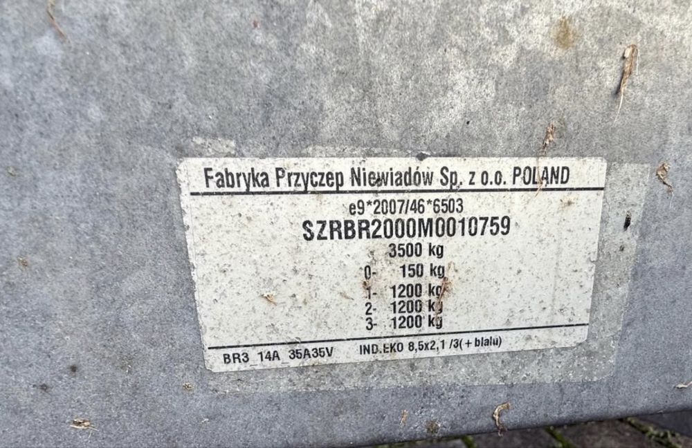 Platforma 3.500 kg  8.5 m