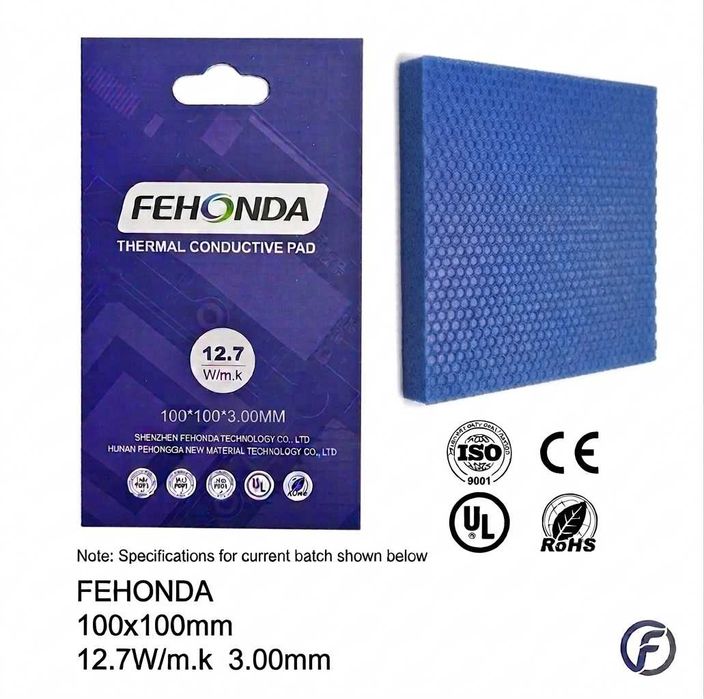 Термопрокладка FEHONDA 100x100mm 3.00mm (12.7 W/m·K)