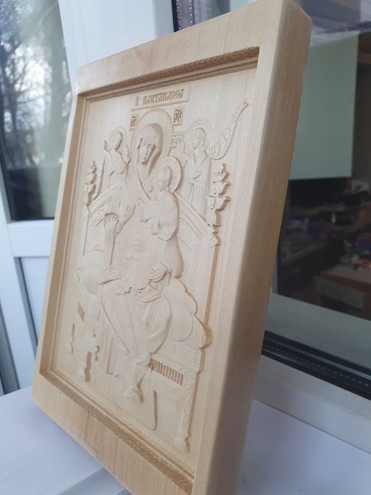 Maica Domnului Pantanassa -Lucrez vand icoane sculptate lemn tei Cruci