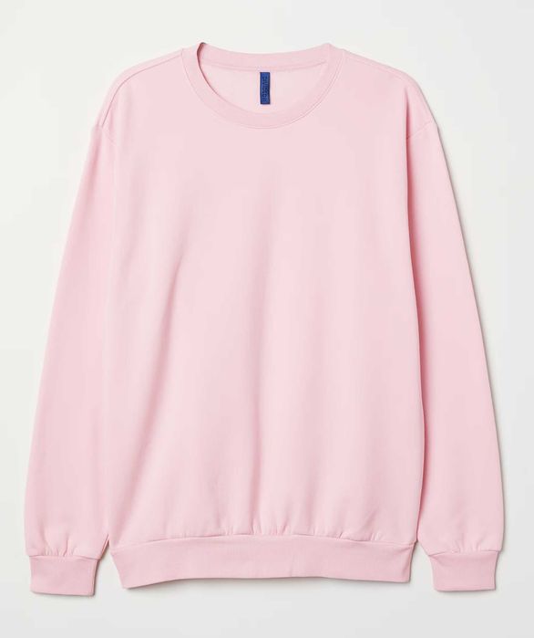 H&M bluza unisex mar. M talie 110 cm., 60% bumbac, roz, noua, eticheta