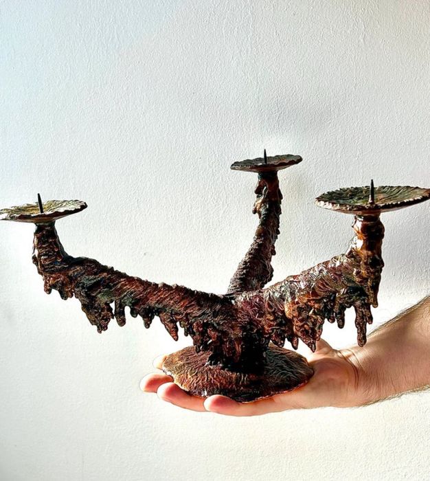 Suporturi lumânări din bronz masiv, lucrate manual