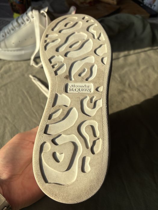 Alexander McQueen Oversized Sneaker, бели кожени кецове, размер 36.5