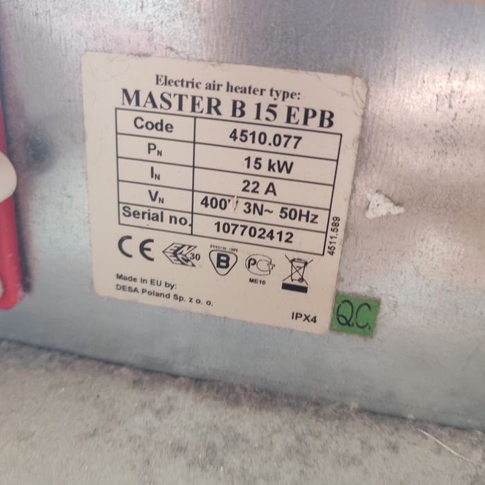 Калорифер,, master"15 kw