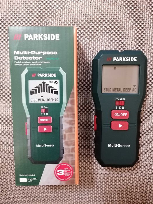 Детектор Parkside за откриване на проводници, метал, дърво и кухини
