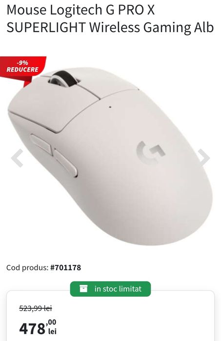 Mouse Wireless Logitech G Pro X Superlight 25600 dpi