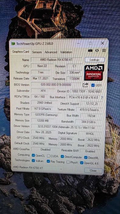 placa video XFX RX 6700XT