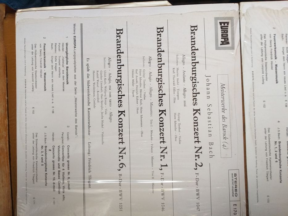 Discuri vinil Brandenburgische, concertele 1,2,6si 3,4,5 deJ.S. Bach