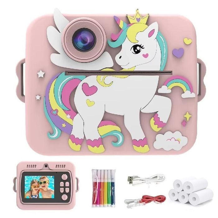 Детски фотоапарат с печат,  Двойна предна камера с а