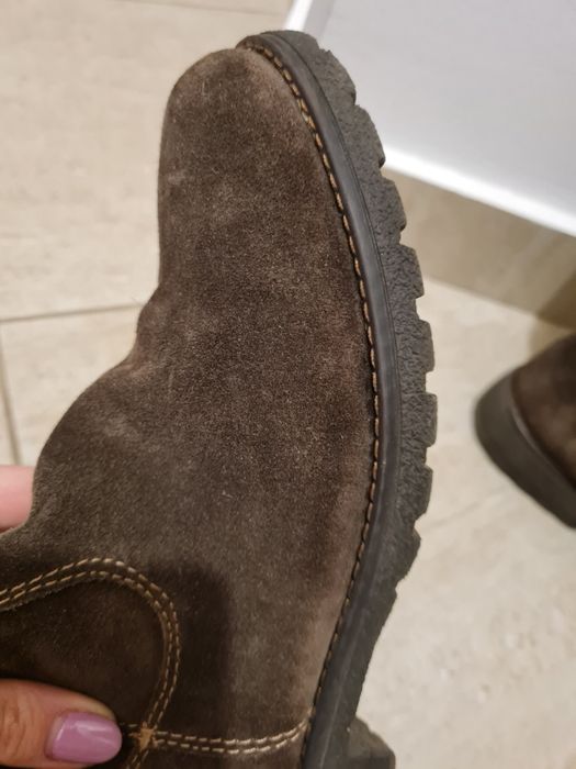 Cizme piele întoarsă maro
