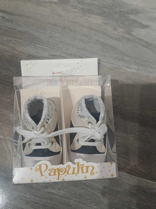 Pantofi bebe Papulin – NOI, în cutie, ideali pentru botez / cadou
