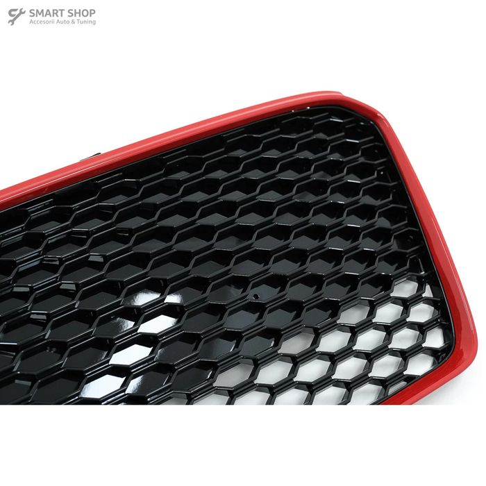Grila Centrala Audi R8 42 (2013-2015) RS Design Negru Lucios/ Rosu