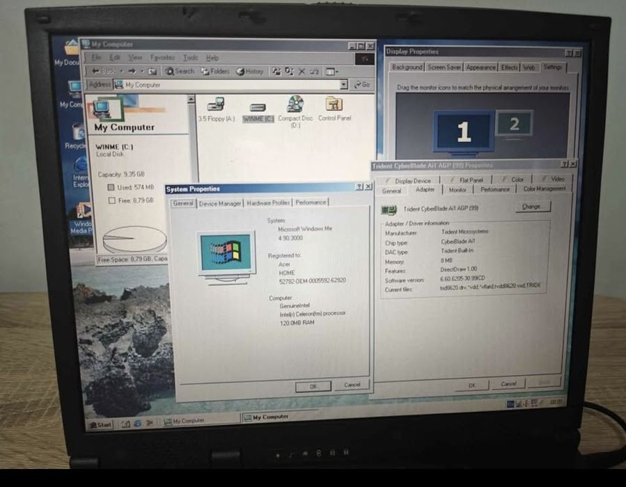 Laptop Acer travelmate retro
