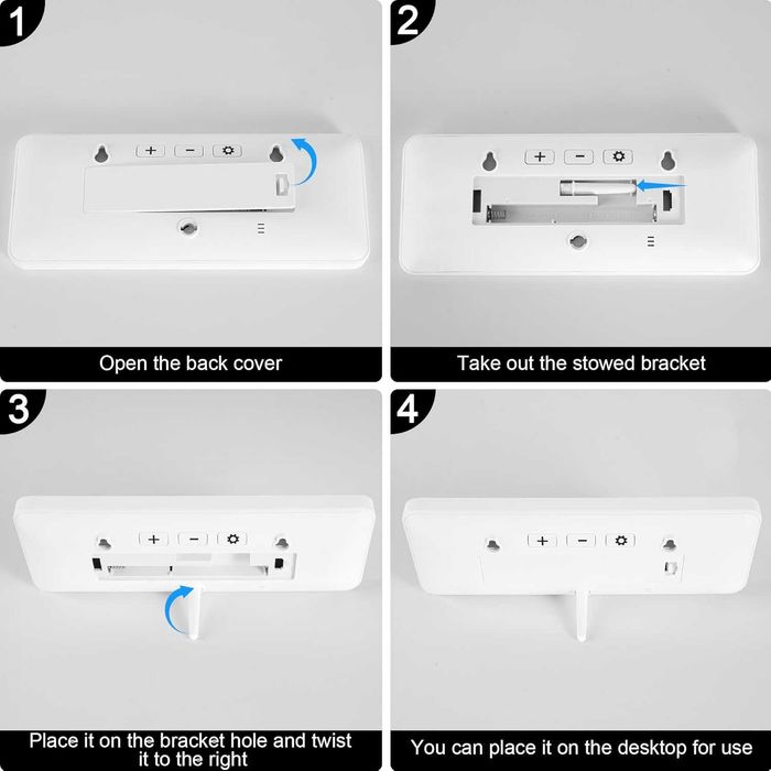НОВ! Дигитален стенен часовник, големи цифри, температура, безшумен