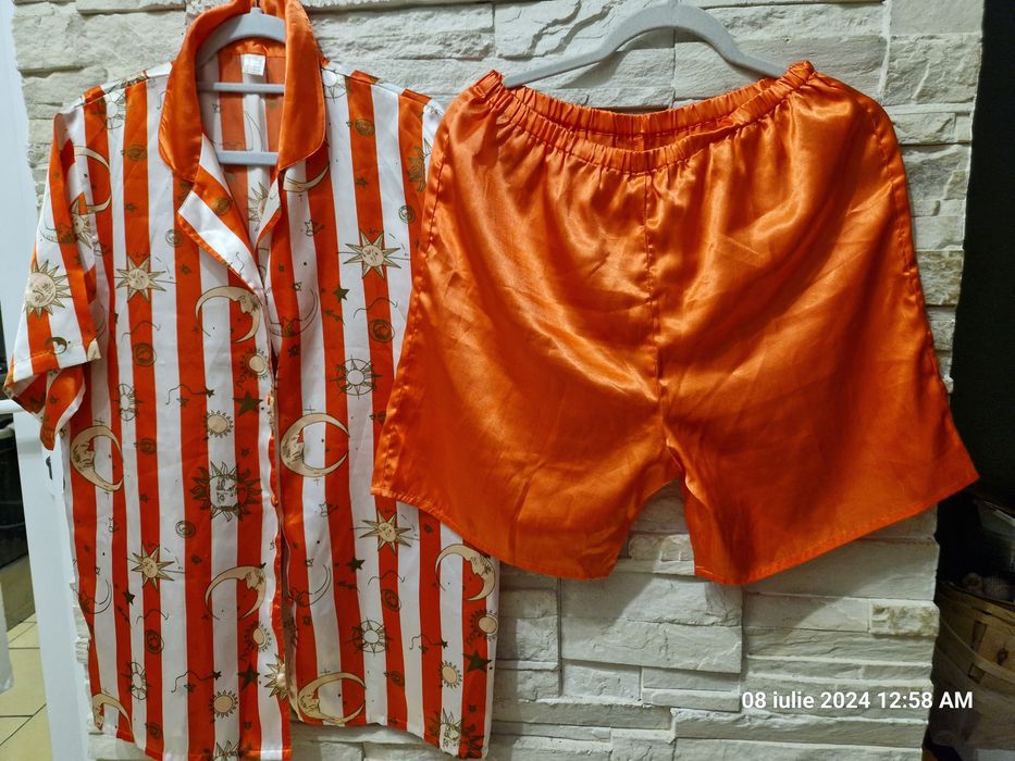 Halat satin cu dantela,Pijama dama