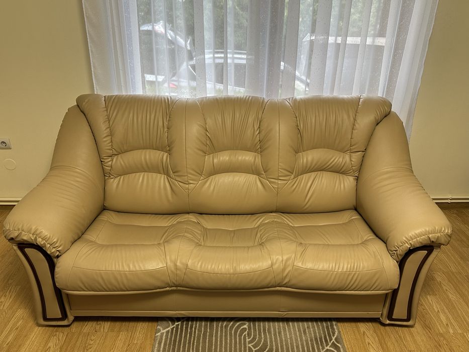 Set canapele din piele ecologică – 3+2+1 – stare  bună