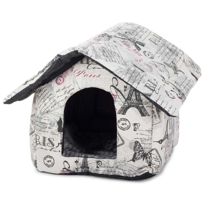 Casuta pliabila pentru pisici cu pernuta detasabila Paris 32x31x29 cm