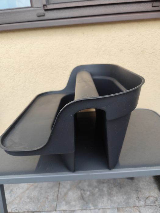 Jardiniere balcon cu polita pt răcoritoare gri antracit