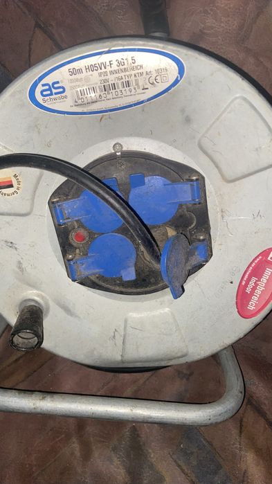 50м  работна макара с усилен кабел  и защита от прегряване.цената е по