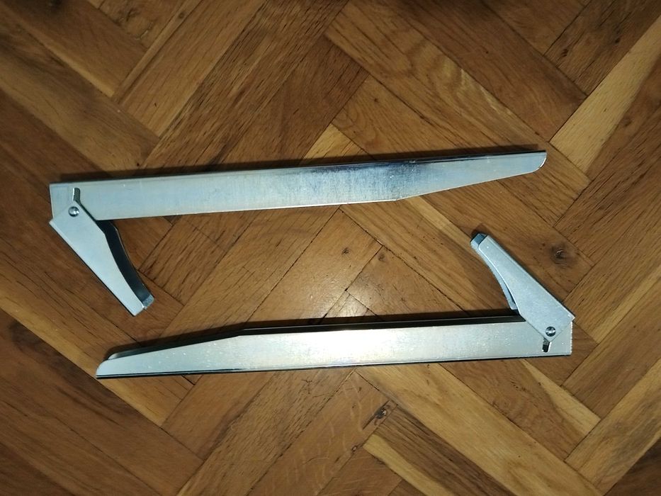 2 броя нови конзоли сгъваеми, стомана, комплект, 400/100 мм