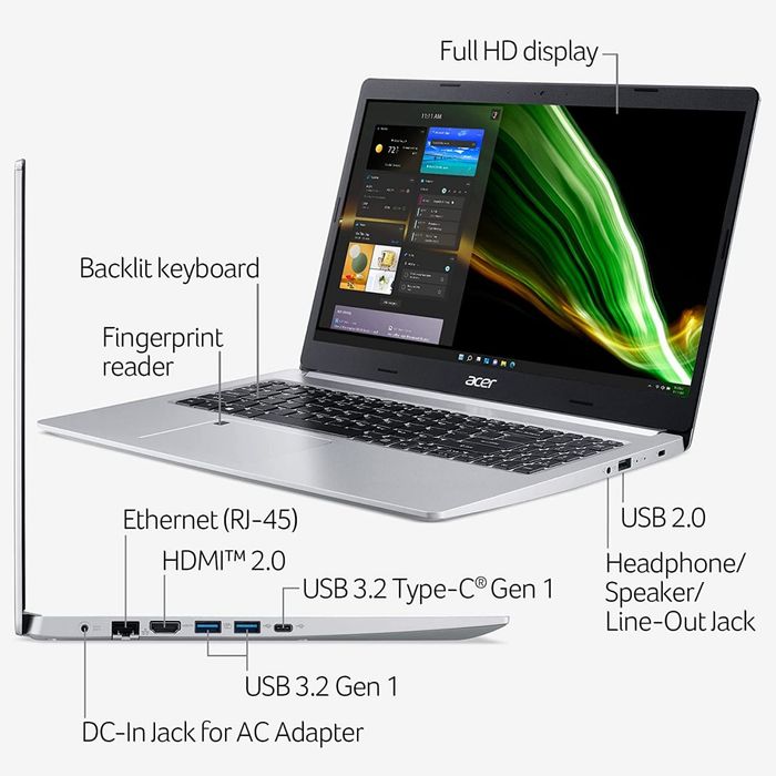Acer Aspire 5, 15.6" Full HD IPS, AMD Ryzen 3, 4GB DDR4,128 SSD,Wife6