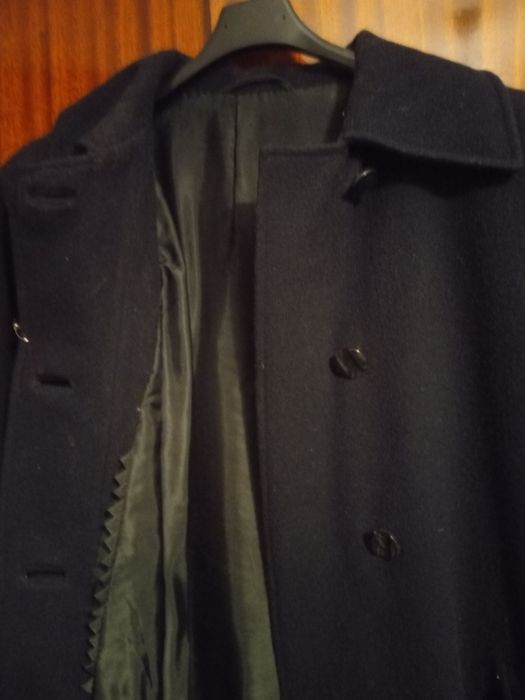 Palton dama,negru stofă lâna măsură 48