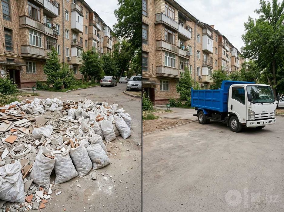 Вывоз мусора Ташкент — строительный мусор после ремонта, от 600 000