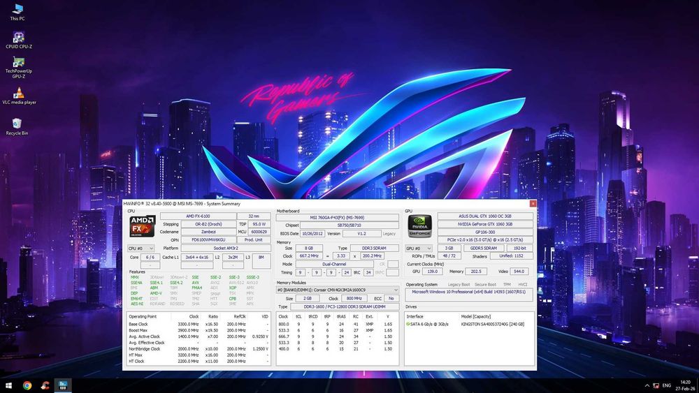 KIT AM3+ 6 Core FX-6100 +Placa+8GB Corsair+Cooler !! CA NOU !! 180lei