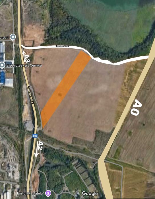 Teren 27.400 mp – Centura Est, Cernica | Acces A2 / A0