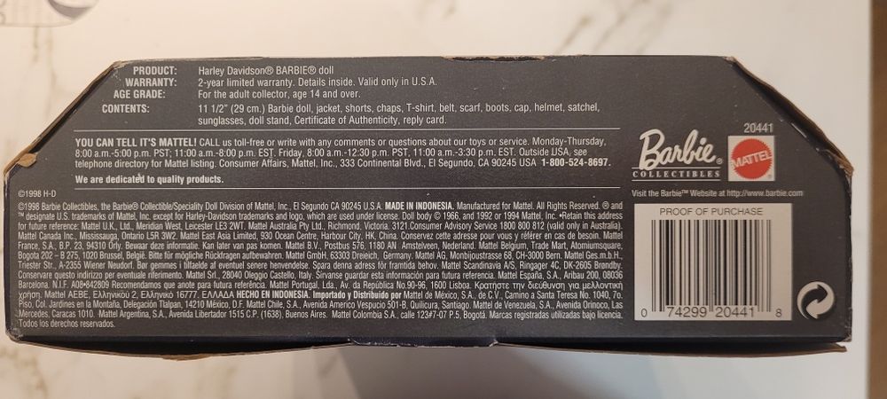 Papusa Barbie Harley Davidson Collector series Mattel 20441