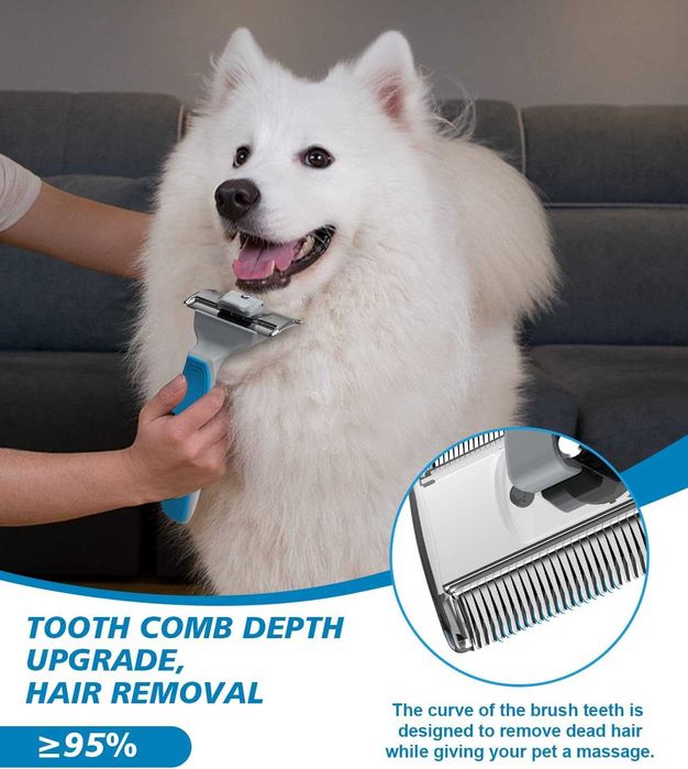 Двустранен фурминатор с бутон за козината за куче и котка