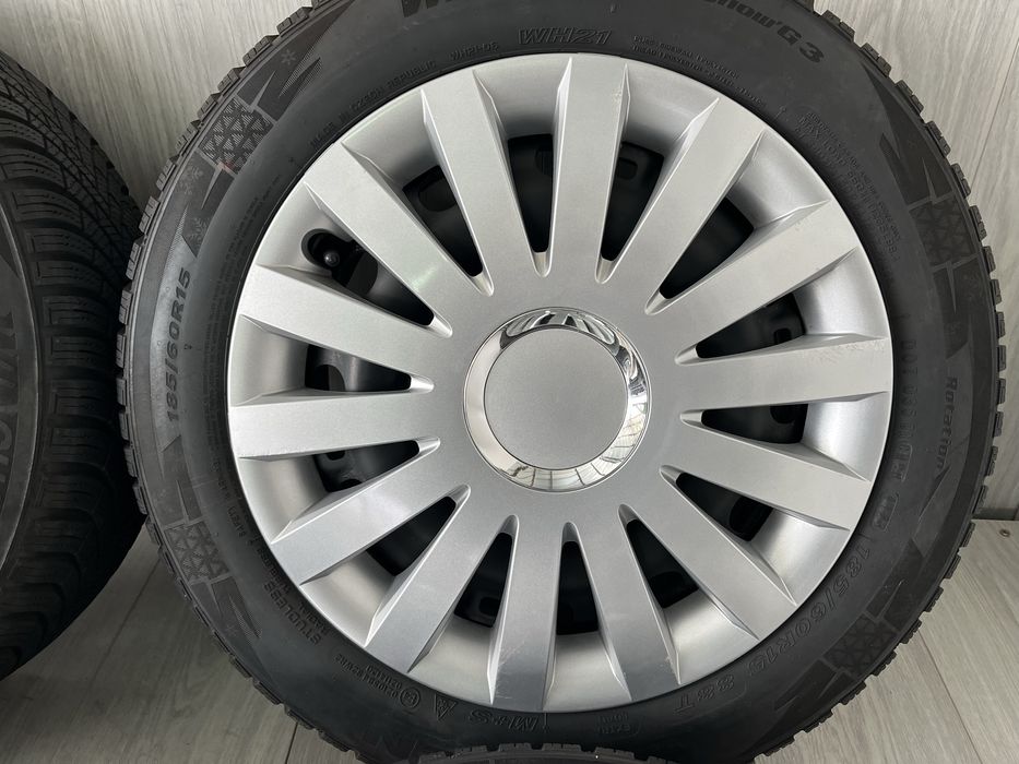 Джанти 15 цола 5х100 за Шкода Фабия, Рапид със зимни гуми 185/60/15