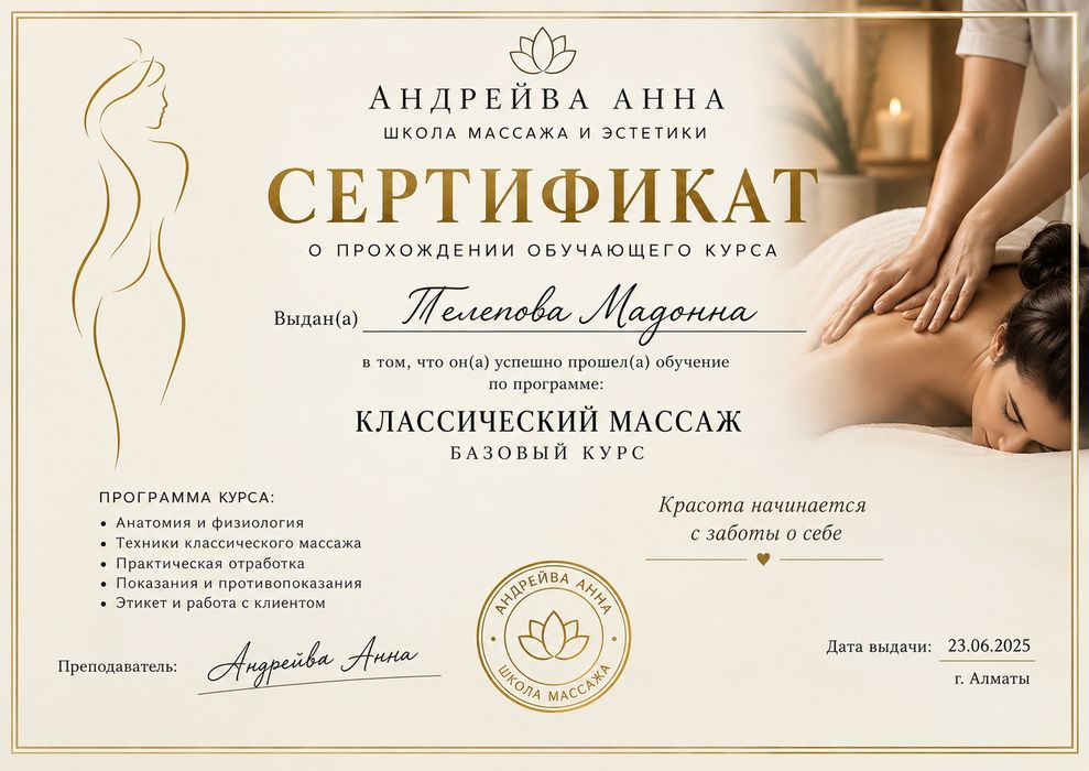 Массаж Астана город