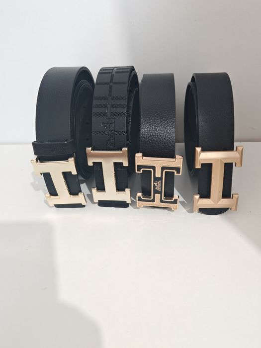 Curele Hermes-piele naturala, logo metalic - model unisex