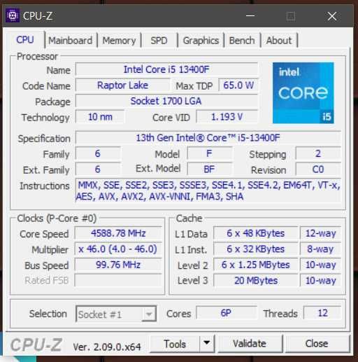 Core I5-13400F  Процессор б/у