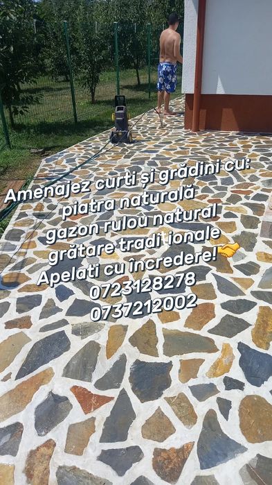 Piatra naturala,gazon rulou natural,grătare traditionale