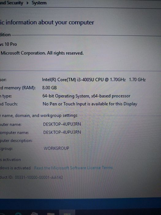 Laptop Acer E5-515 Series 
Procesor Intel Core