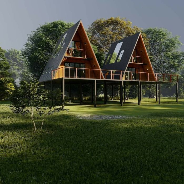 Строительство A-frame дома под ключ от 45 дней