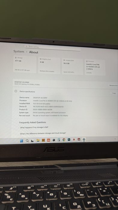 Лаптоп Asus TUF Gaming FX506LI