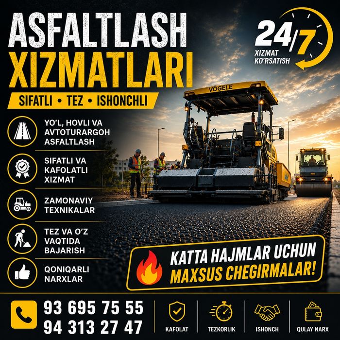 Asfaltlash xizmati Асфальтированный услуг