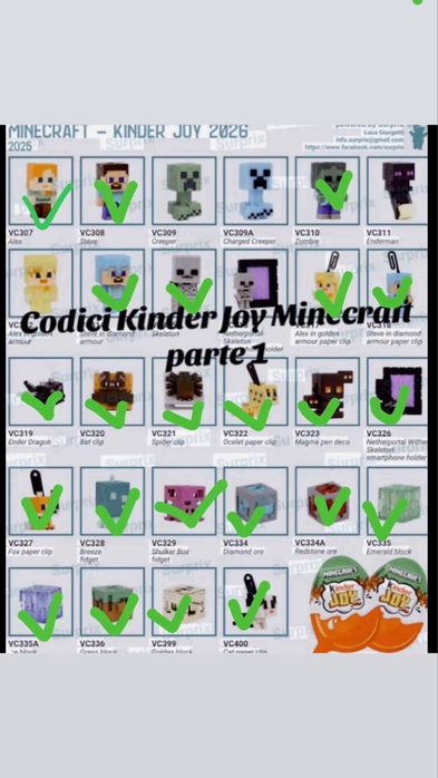 Игрушки киндер майнкрафт