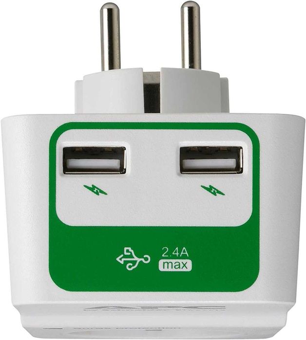 Предпазител, контакт от пренапрежение 2x USB, 2 модела, Германия