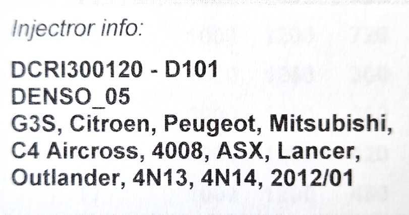 4 тествани, кодирани дюзи Denso за 1.8HDI Пежо, Ситроен 1.8D, Мицубиши