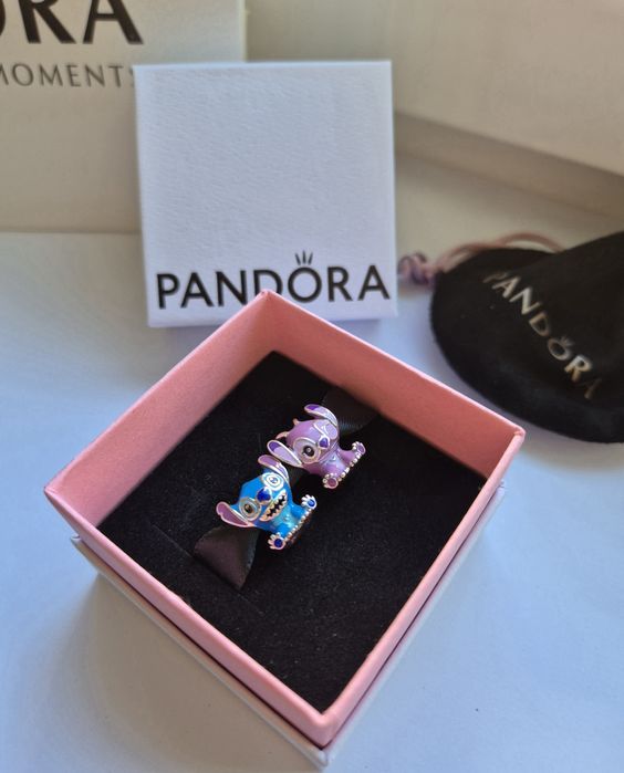 Charmuri Disney Stitch si Angels, iubita lui din Argint S925 ALE