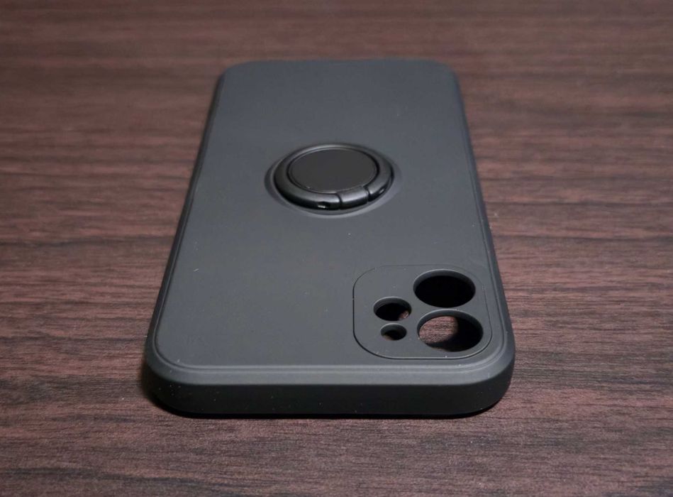Husa silicon OEM cu inel Apple iPhone 11 black