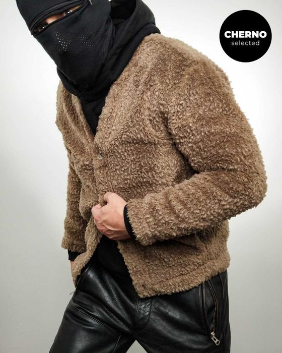 Мъжко кафяво поларено • шерпа флийс яке WEEKDAY Cody cardigan – M•L
