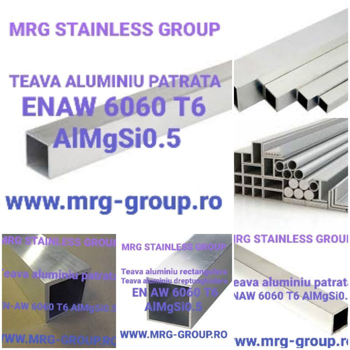 Teava aluminiu rectangulara Ex. 100x20x2mm, Inclusiv de alama sau inox