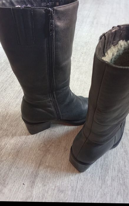 Сапоги кожанные зима